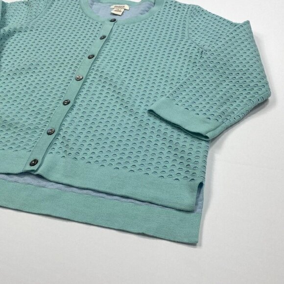 Sundance Blue Cardigan Sweater Textured Button Front Size Medium - Picture 5 of 11